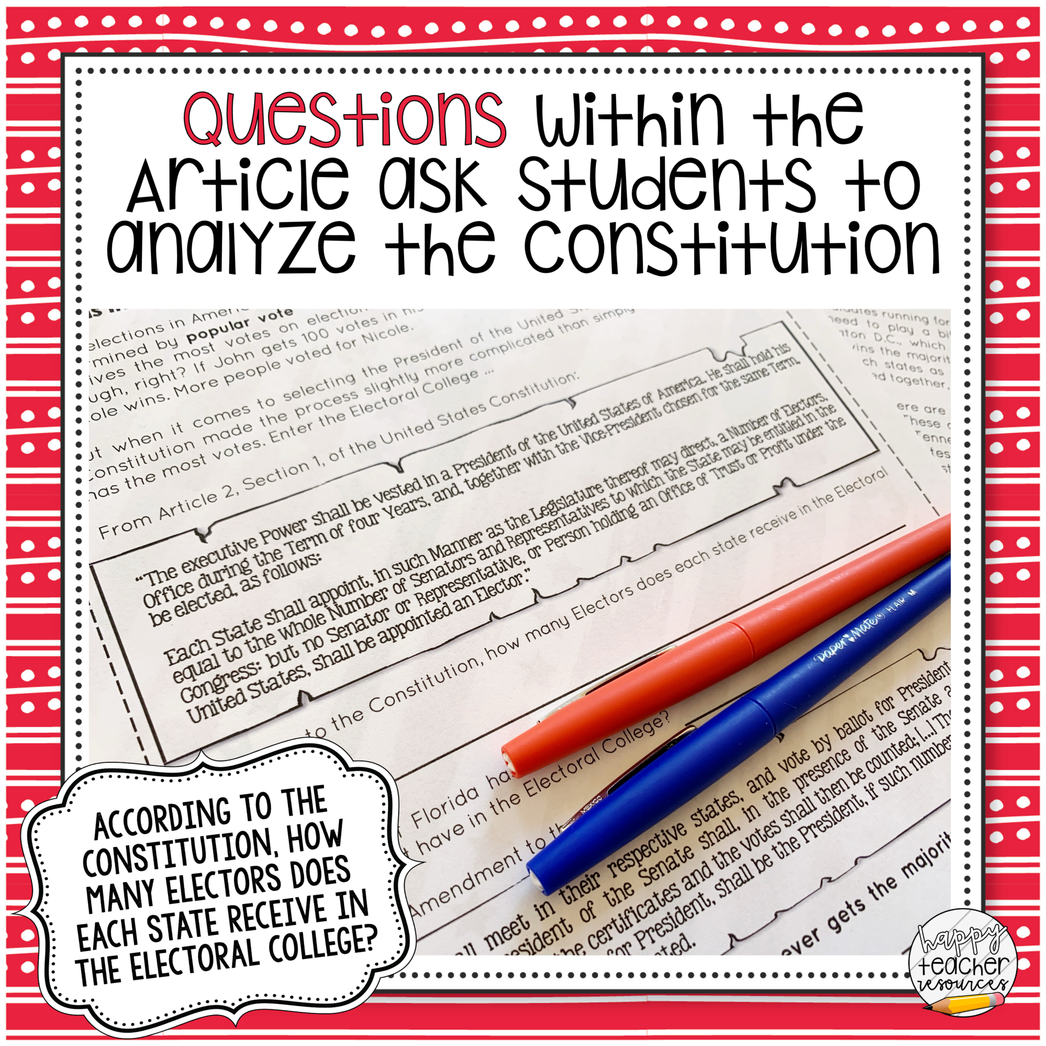 Electoral College Article & Map Activity | Civics & American Government ...