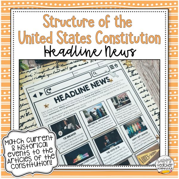 Structure of the U.S. Constitution Activity for Civics and American History!