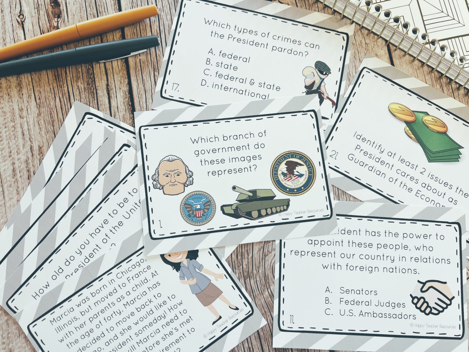 Civics Task Cards: The Executive Branch | U.S. Constitution for Civics ...