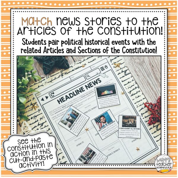 Structure of the Constitution bundle thumbnail shows a cut-and-paste news headlines activity.