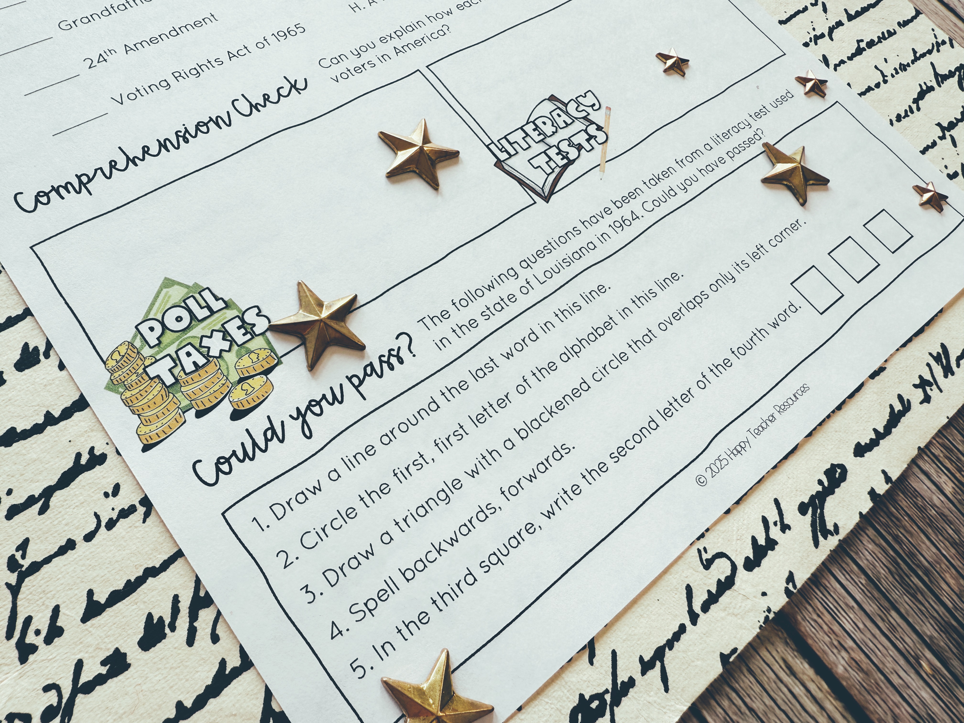 Voting Rights Barriers Review includes a snippet from an actual Louisiana literacy test!