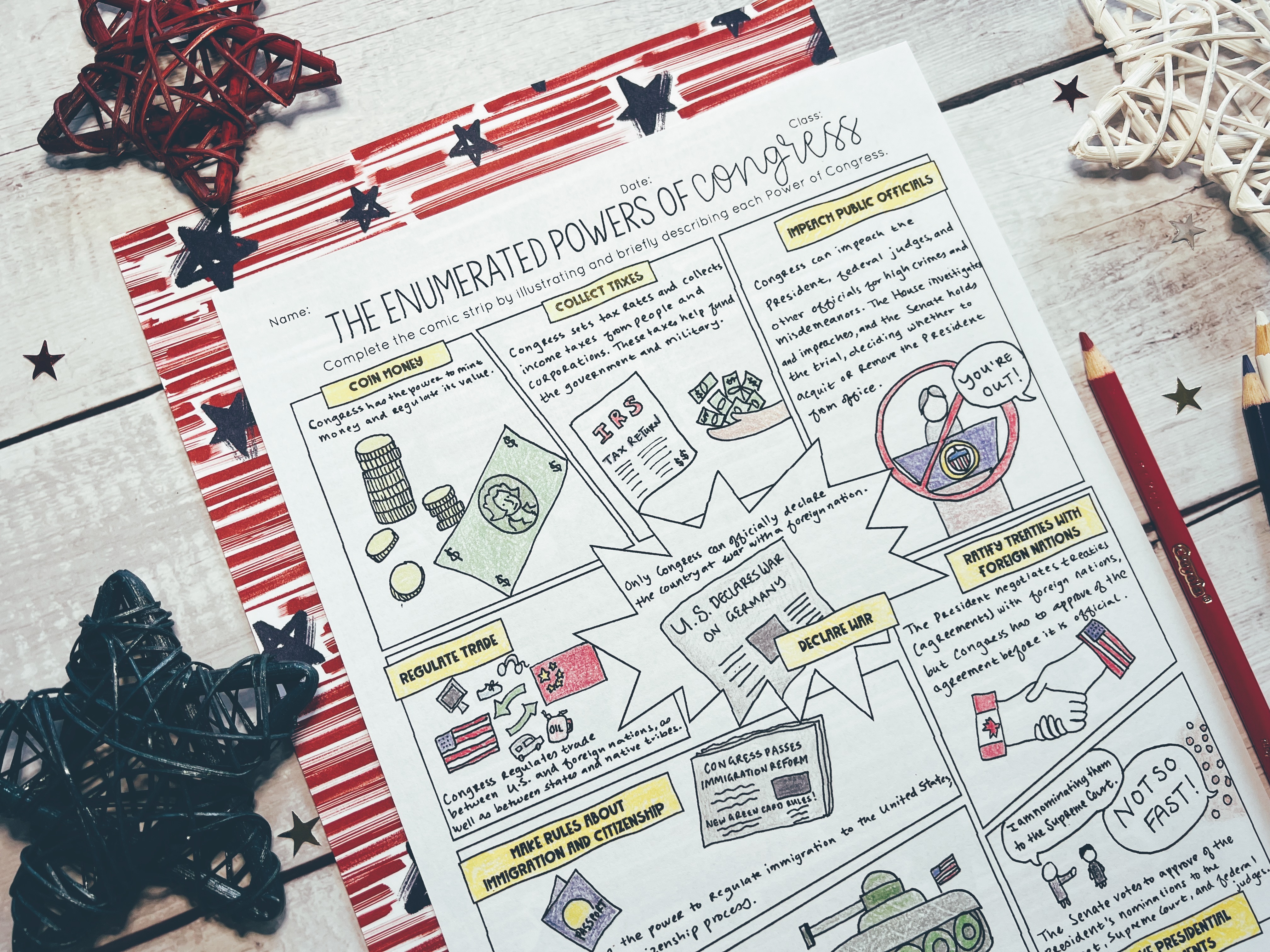 Powers of Congress Comic Strip