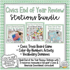 Civics End of Year Review Bundle thumbnail