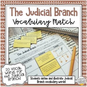 Judicial Branch Vocabulary Match for Civics thumbnail