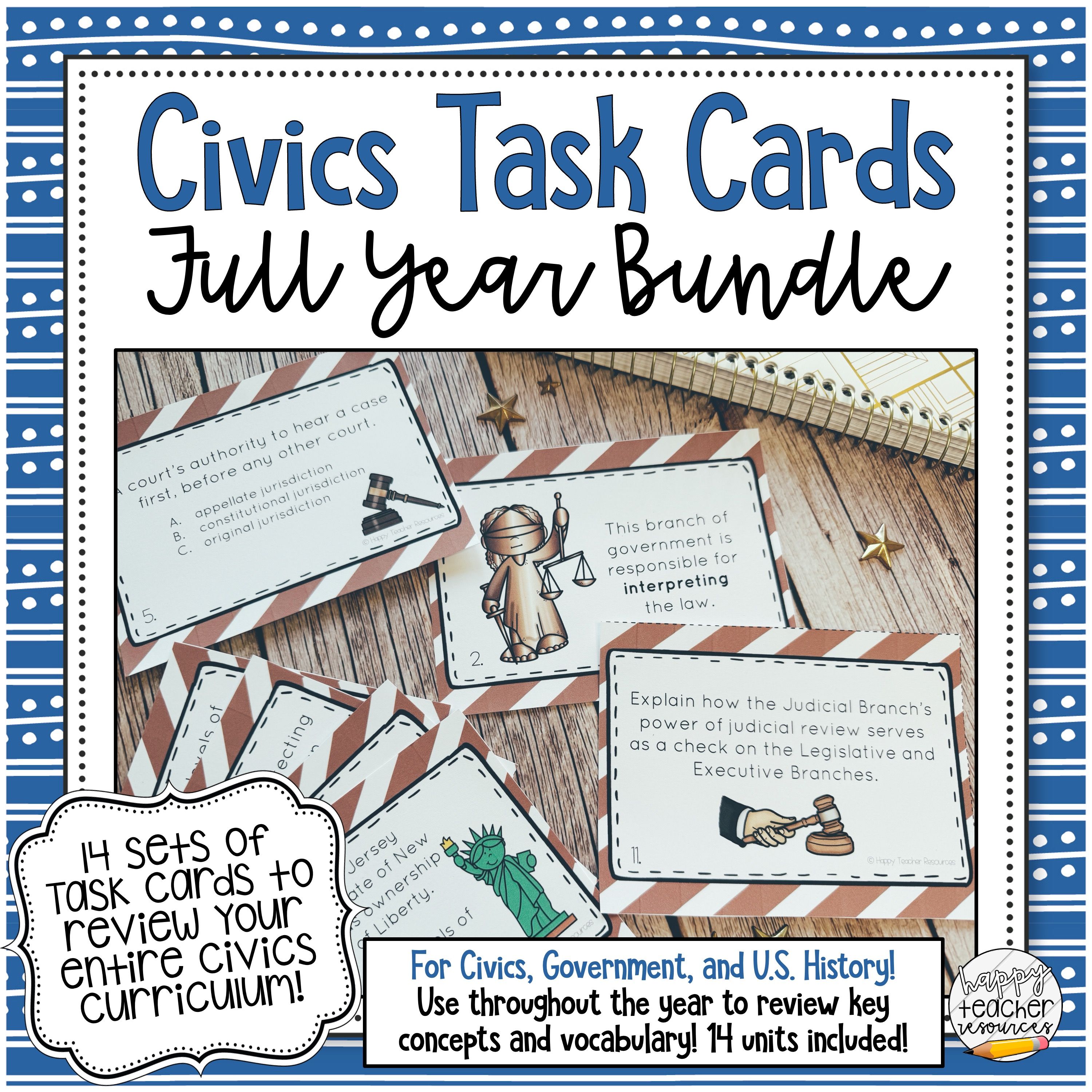 Civics Task Cards Full Year Bundle