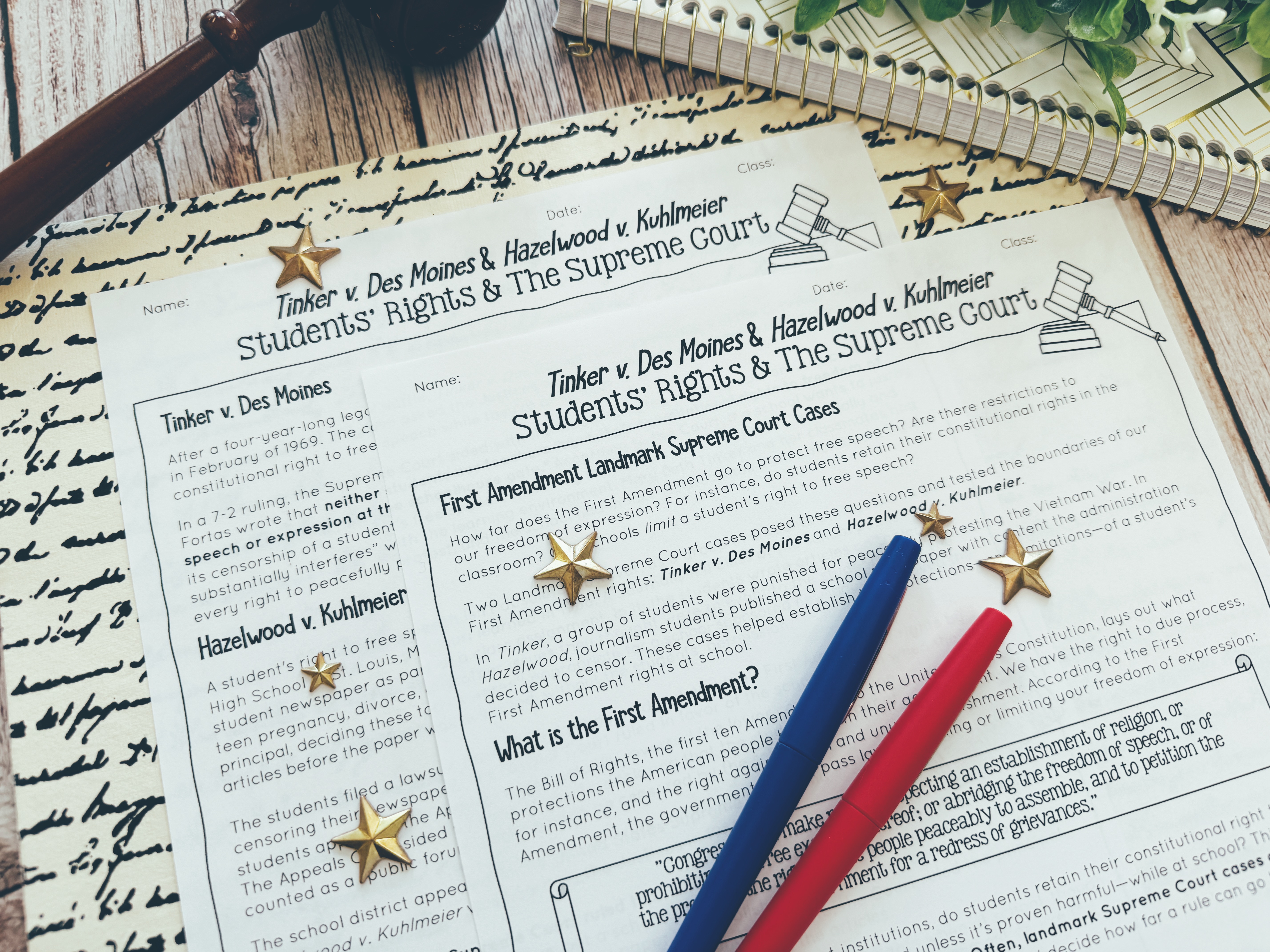 Tinker v. Des Moines and Hazelwood v. Kuhlmeier Supreme Court Case article displayed