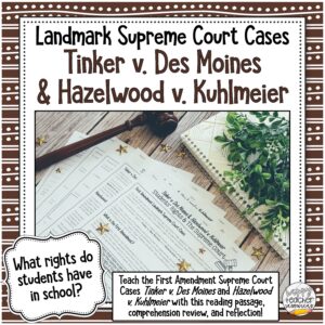 Tinker v. Des Moines and Hazelwood v. Kuhlmeier Landmark First Amendment Supreme Court Cases