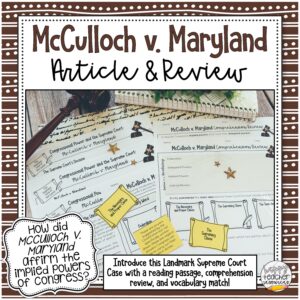 McCulloch v. Maryland Article & Review Landmark Supreme Court Cases thumbnail