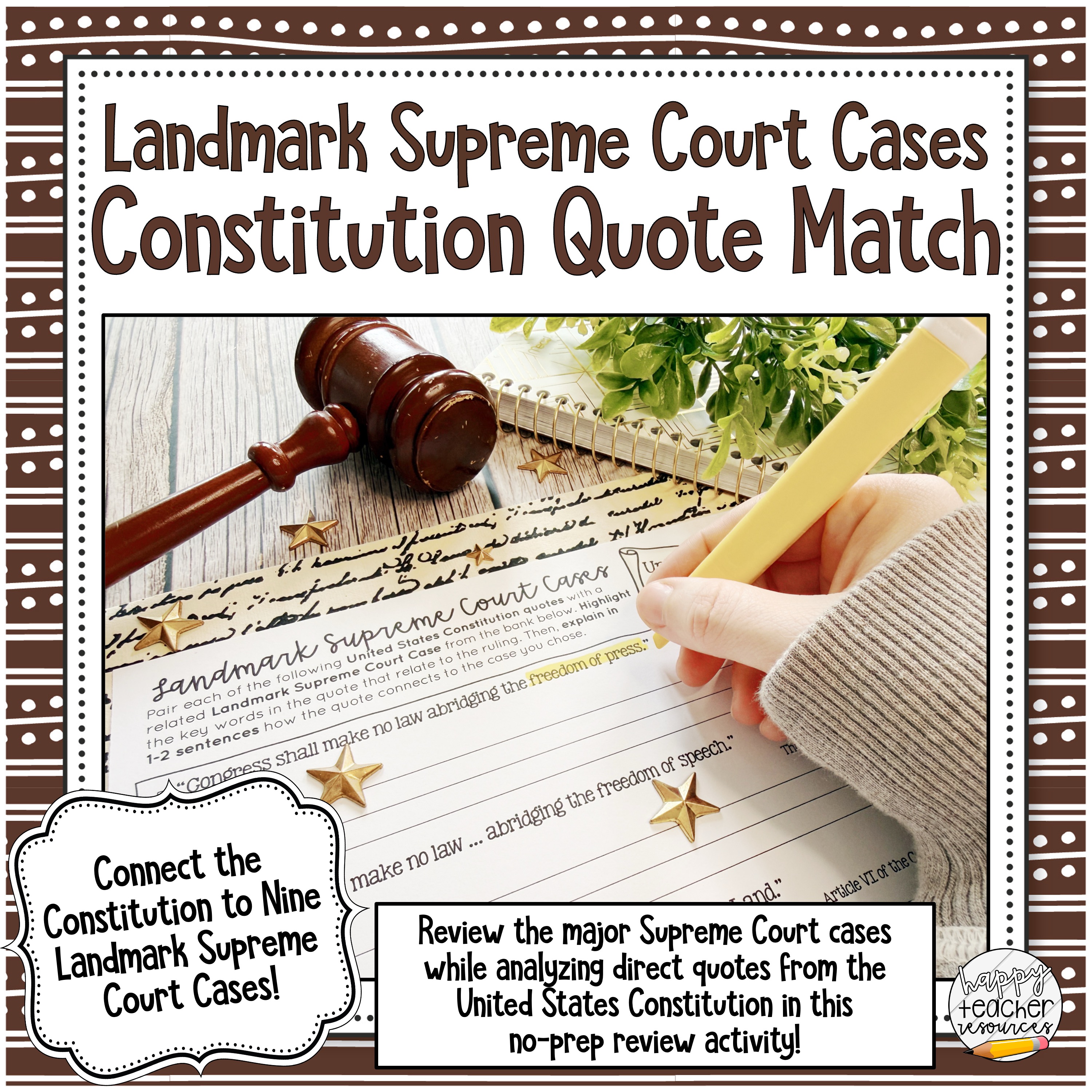 The Landmark Supreme Court Cases Constitution Quote Match thumbnail